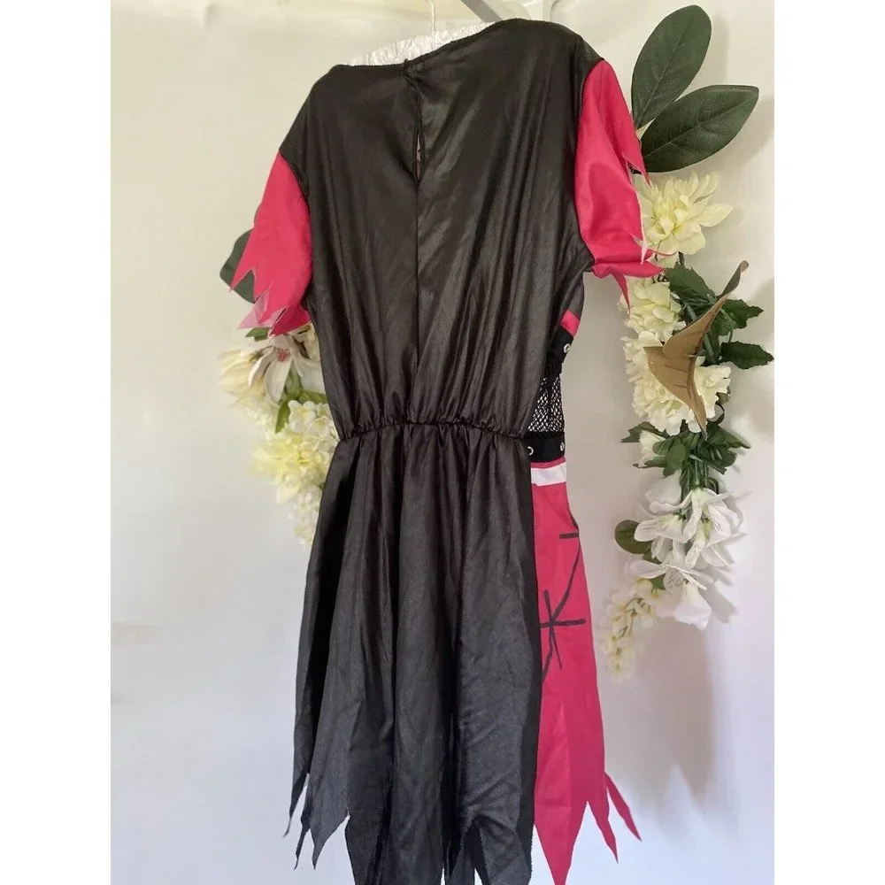 Girls Spirit Halloween Tween Pirate Dress with Skull Size Large‎ Hot Pink Black